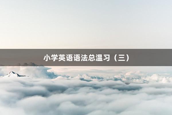 小学英语语法总温习（三）