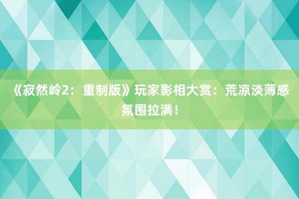 《寂然岭2：重制版》玩家影相大赏：荒凉淡薄感氛围拉满！