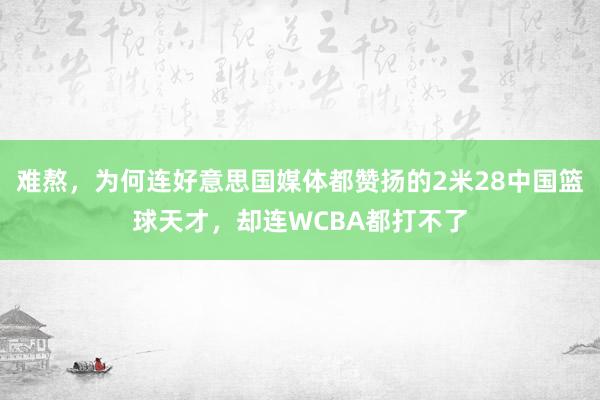 难熬，为何连好意思国媒体都赞扬的2米28中国篮球天才，却连WCBA都打不了