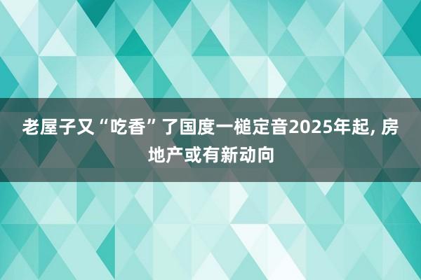 老屋子又“吃香”了国度一槌定音2025年起, 房地产或有新动向