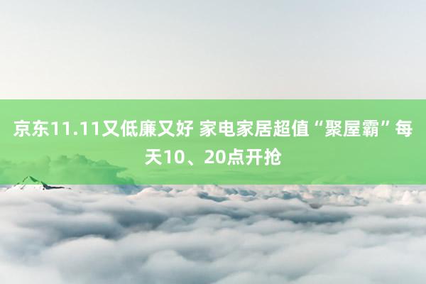 京东11.11又低廉又好 家电家居超值“聚屋霸”每天10、20点开抢